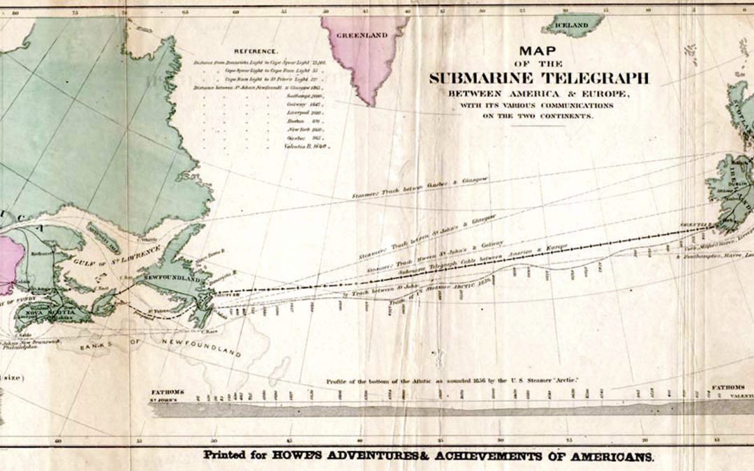 Inauguração do primeiro cabo telefónico transatlântico submarino