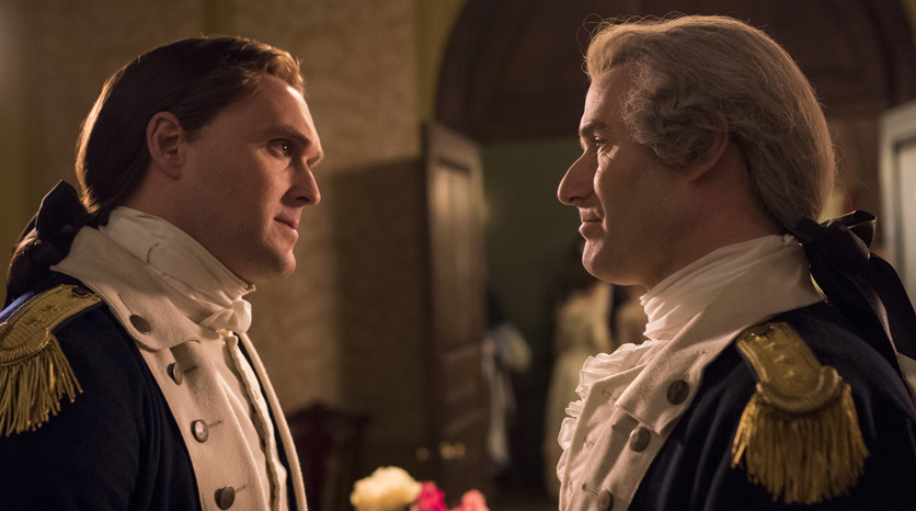 Benedict Arnold (Owain Yeoman) e George Washington (Ian Khan) Episódio 6 Foto de Antony Platt/AMC